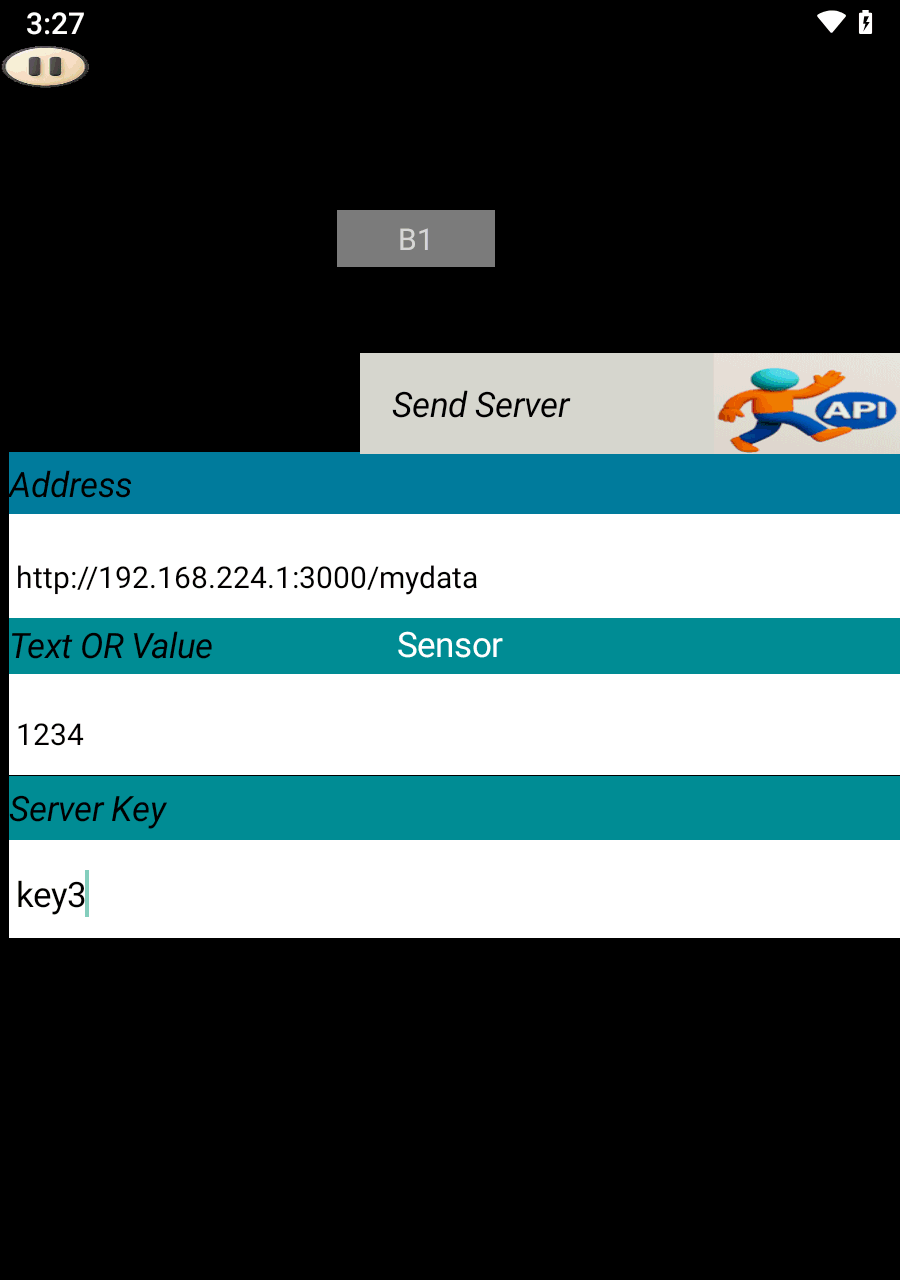 Server start screenshot showing Server listening message