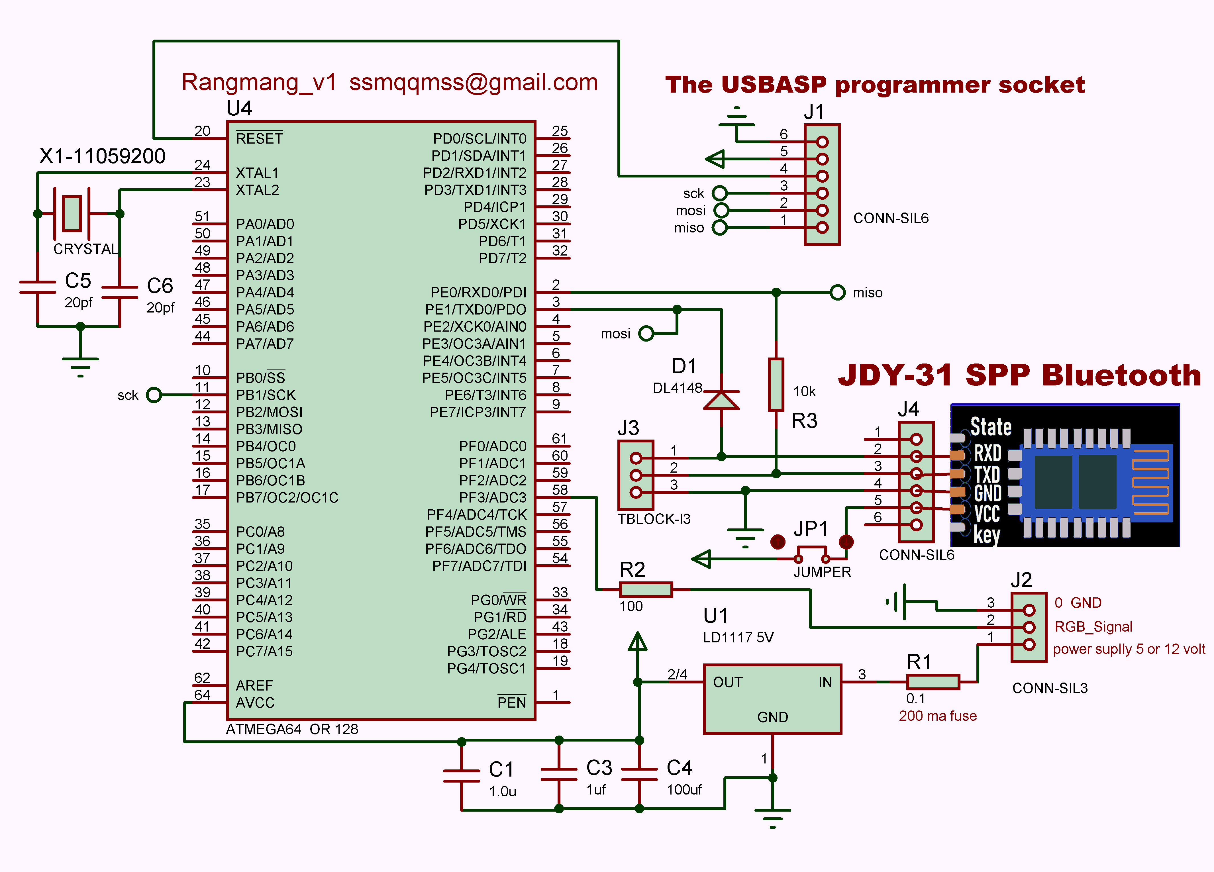 ATmega128A PCB Schematic